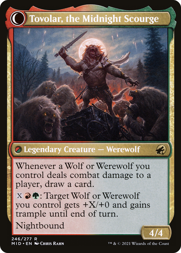 Tovolar, Dire Overlord // Tovolar, the Midnight Scourge (MID-246) - rare: (Double Faced Transform)