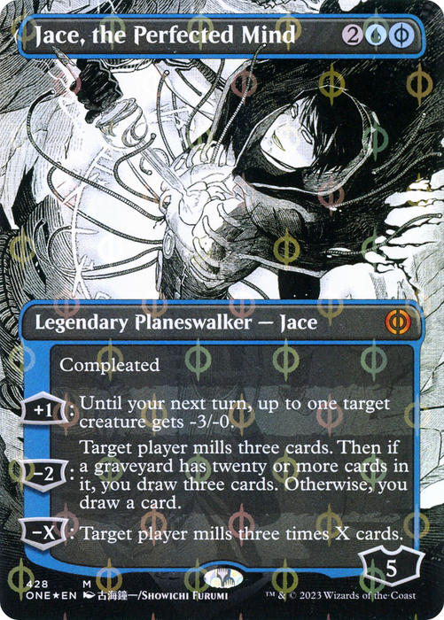 Jace, the Perfected Mind (ONE-428) - mythic: (Showcase) (Borderless) - Foil