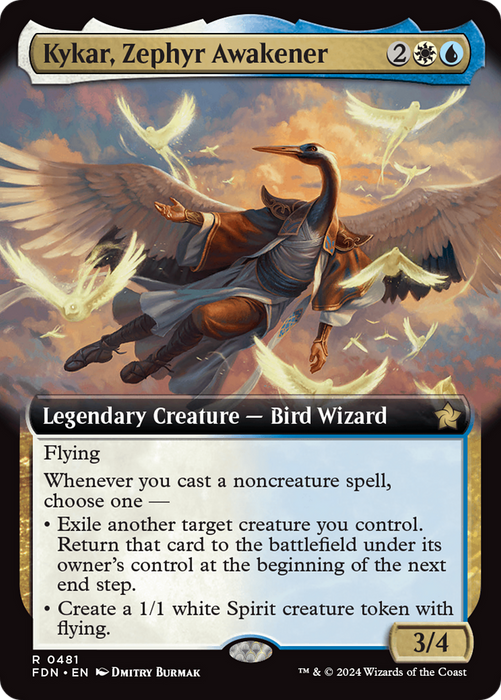 Kykar, Zephyr Awakener (FDN-481) - rare: (Extended Art)