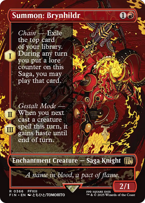 Summon: Brynhildr (FIN-366) - rare: (enchantment) (Borderless) - Foil