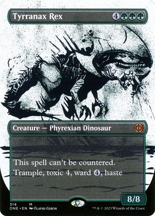 Tyrranax Rex (ONE-314) - mythic: (Showcase) (Borderless) - Foil