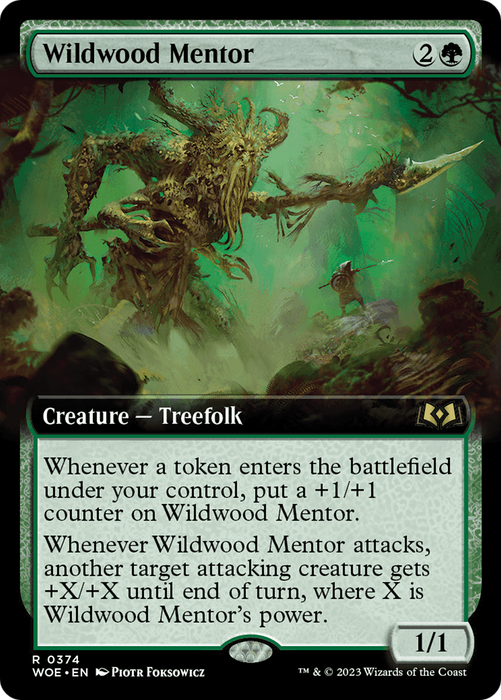 Wildwood Mentor (WOE-374) - rare: (Extended Art) - Foil
