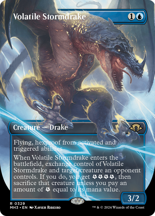 Volatile Stormdrake (MH3-329) - rare (Borderless) - Foil