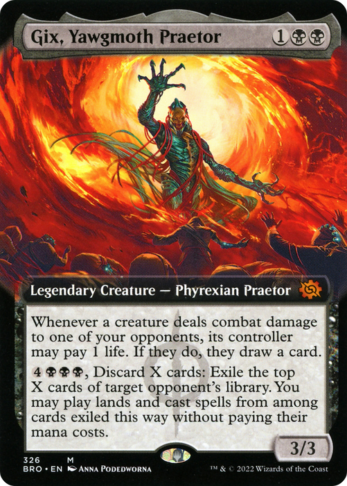 Gix, Yawgmoth Praetor (BRO-326) - mythic: (Extended Art) - Foil