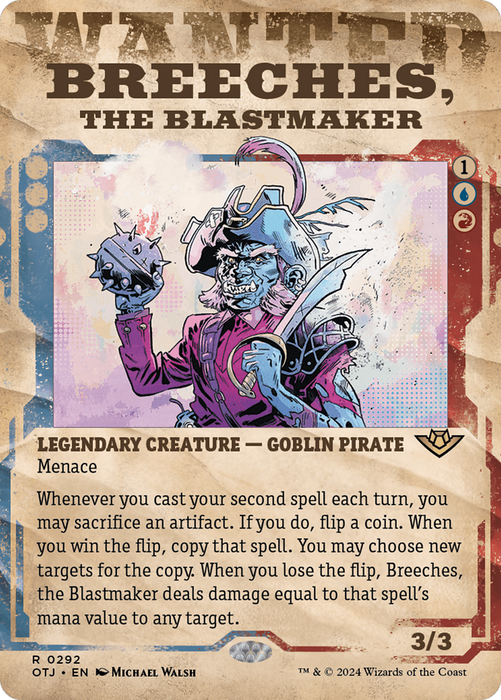 Breeches, the Blastmaker (OTJ-292) - rare: (Showcase) (Borderless) - Foil