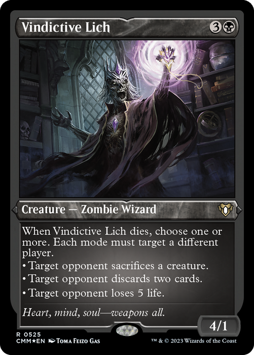 Vindictive Lich (CMM-525) - rare - Etched Foil