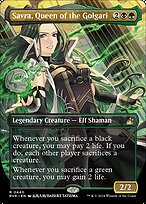 Savra, Queen of the Golgari (RVR-440) - rare (Borderless) - Foil