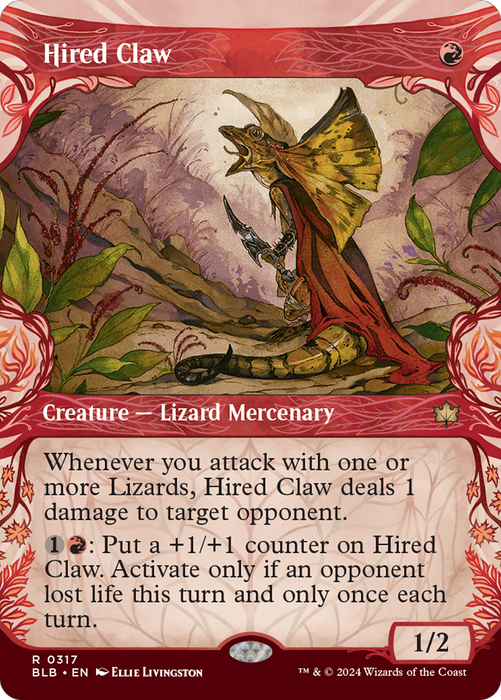 Hired Claw (BLB-317) - rare: (Showcase) (Borderless)
