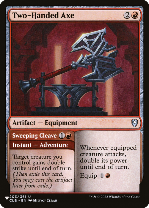 Two-Handed Axe // Sweeping Cleave (LIST-CLB-203) - uncommon