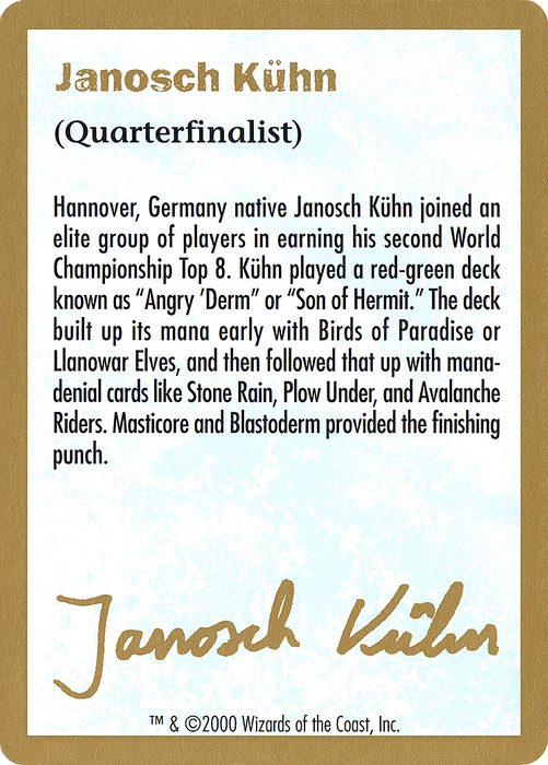 Janosch Kühn Bio (2000) (WCD-JK0A) - common