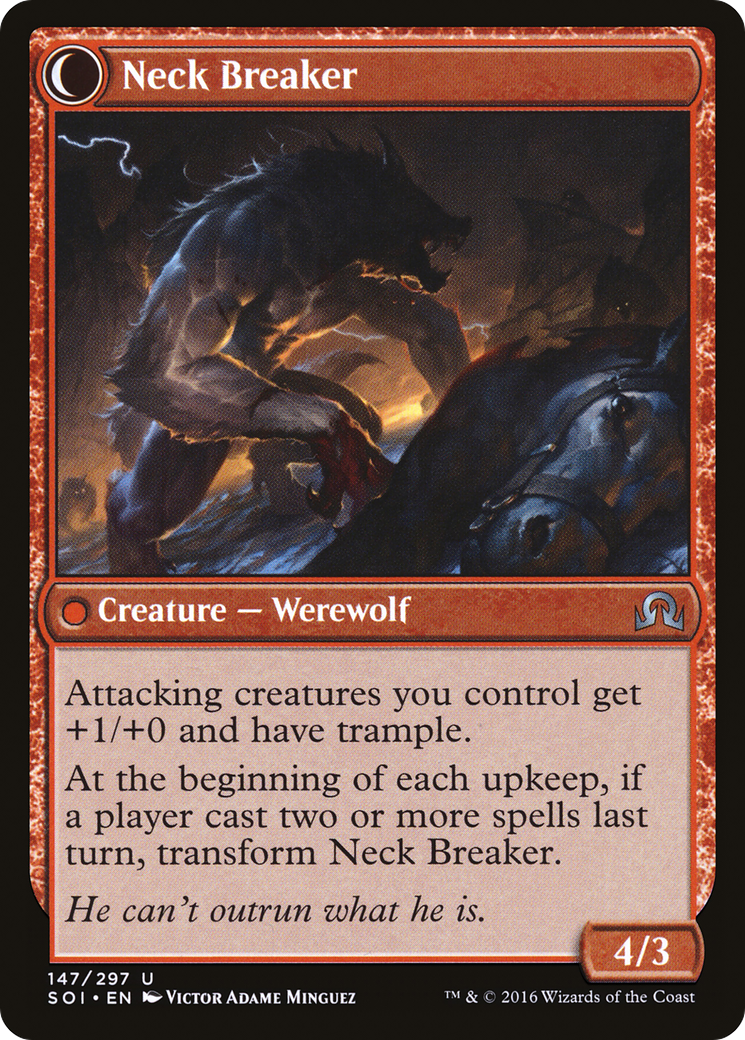 Breakneck Rider // Neck Breaker (SOI-147) - uncommon: (Double Faced Transform) - Foil