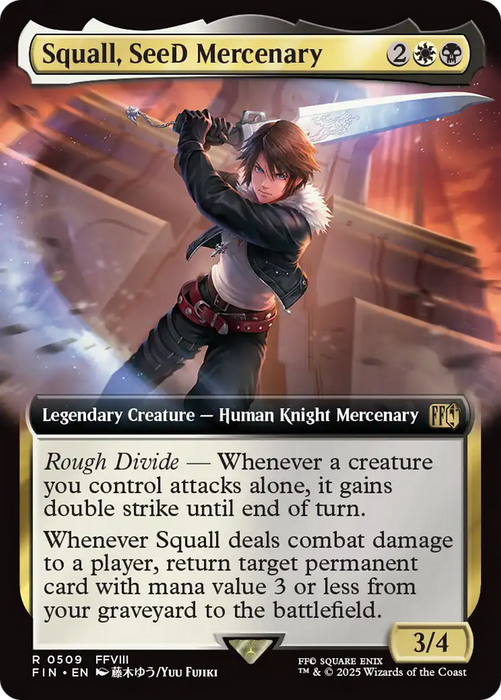 Squall, SeeD Mercenary (FIN-509) - rare: (Extended Art) - Foil