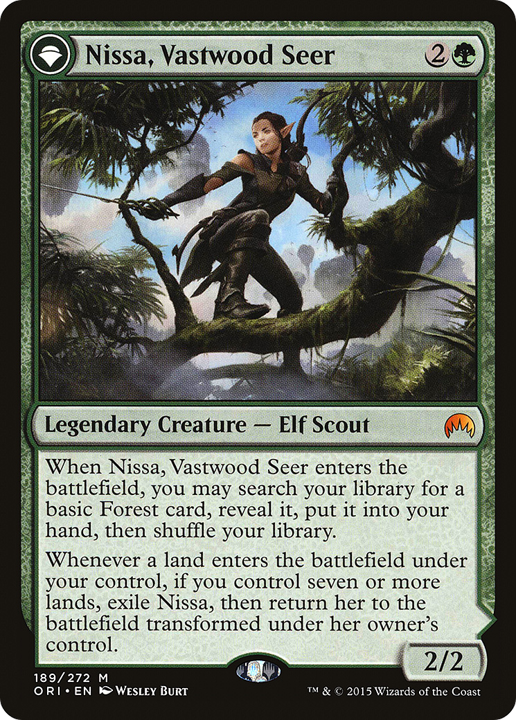 Nissa, Vastwood Seer // Nissa, Sage Animist (ORI-189) - mythic: (originpwdfc)
