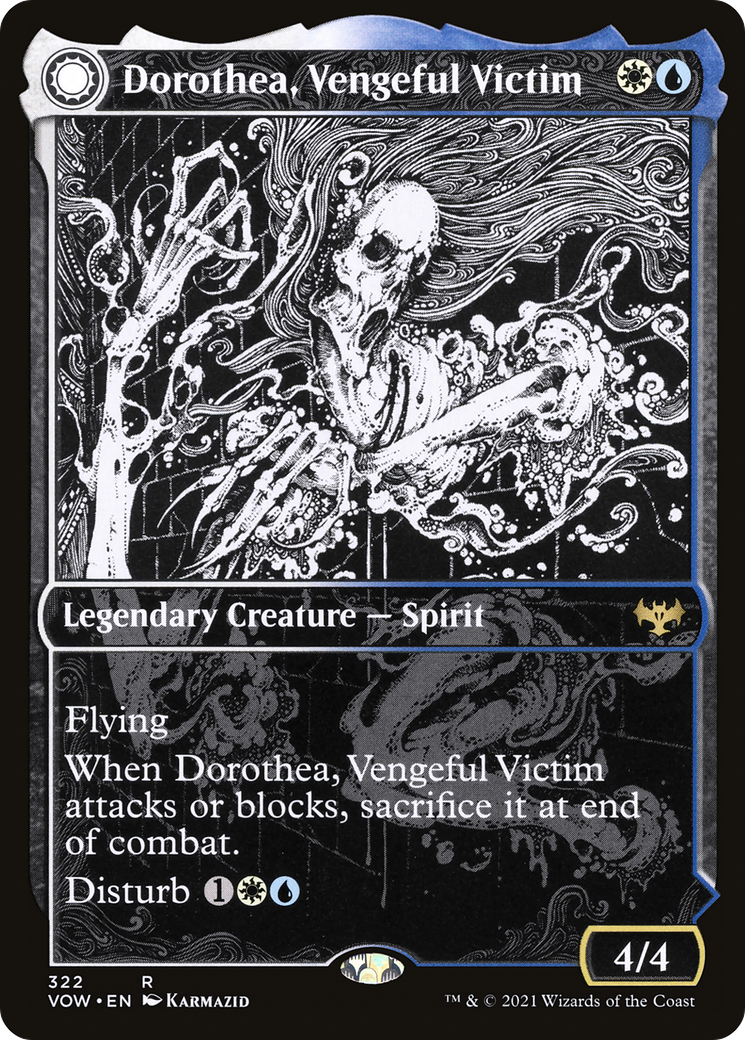 Dorothea, Vengeful Victim // Dorothea's Retribution (VOW-322) - rare: (Showcase, Double Faced Transform)