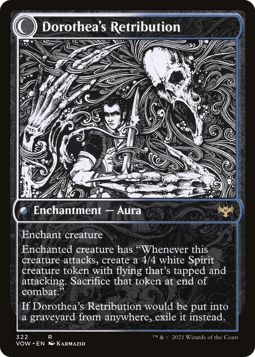 Dorothea, Vengeful Victim // Dorothea's Retribution (VOW-322) - rare: (Showcase, Double Faced Transform) - Foil