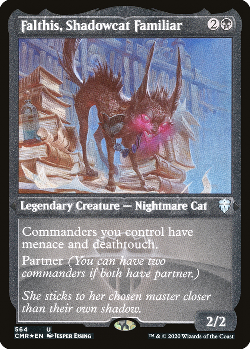Falthis, Shadowcat Familiar (CMR-564) - uncommon - Etched Foil