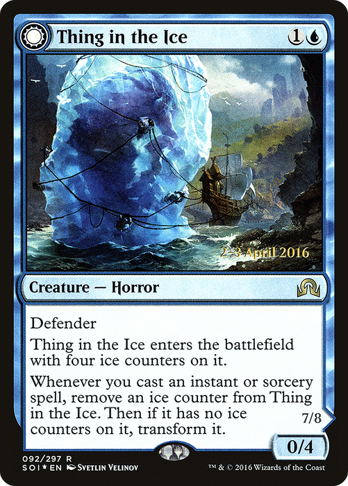 Thing in the Ice // Awoken Horror (PRE-92S) - rare: (Double Faced Transform) - Foil