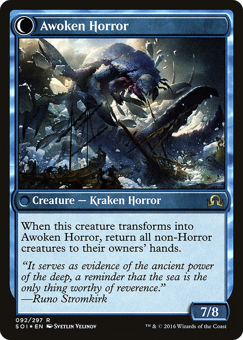 Thing in the Ice // Awoken Horror (PRE-92S) - rare: (Double Faced Transform) - Foil