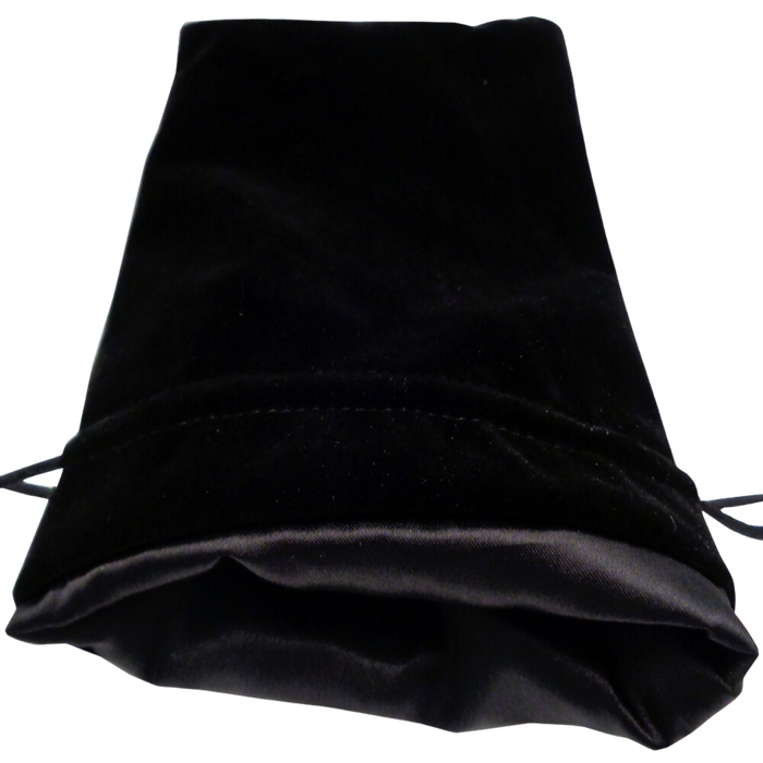 Grand Sac à Dés en Velour: Noir et Satin Noir