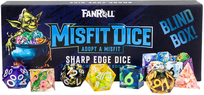 Ensemble 7 Dés Polyédriques: Mystery Misfit Sharp Edge Resin