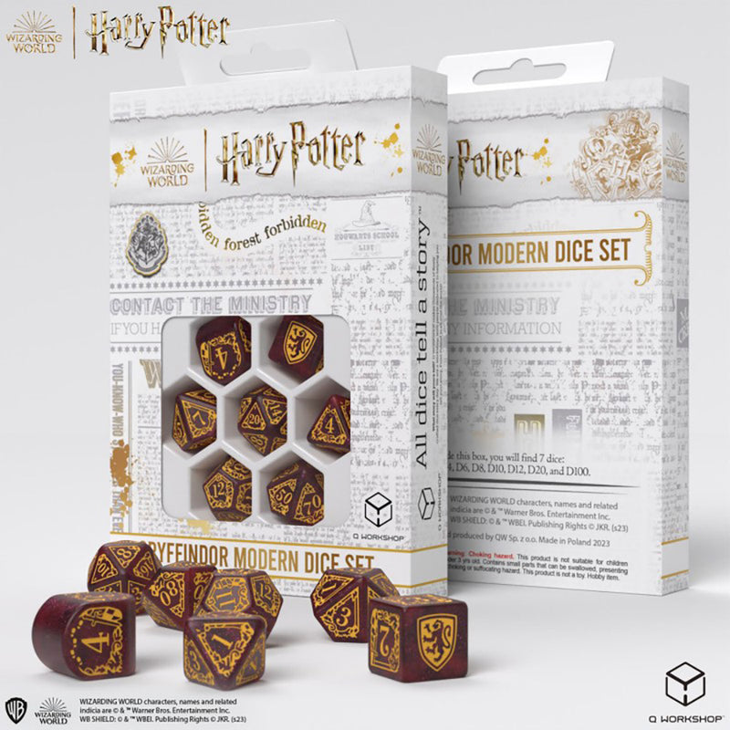 Harry Potter Gryffondor Modern Dice - Rouge (Ensemble de 7 dés)