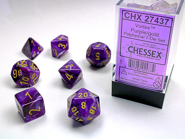 Vortex 7-Die Set: Purple and Gold