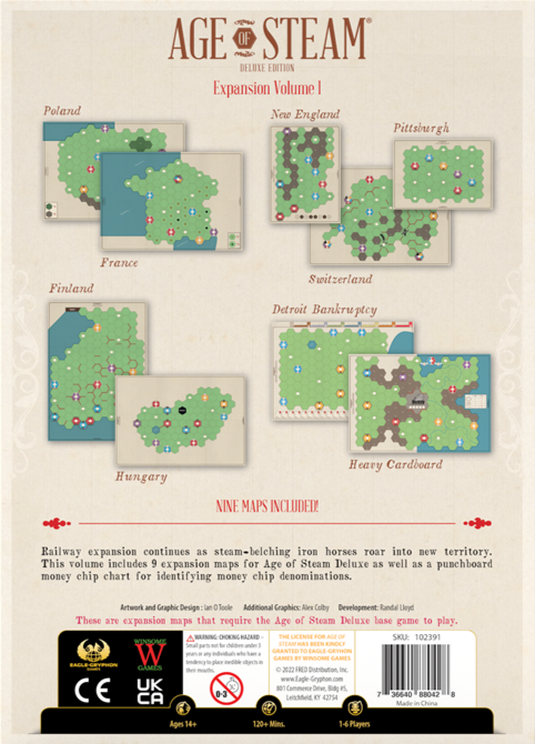 Age of Steam Deluxe: Expansion Volume I (English)
