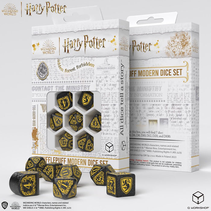 Harry Potter Poufsouffle Modern Dice - Yellow (Ensemble de 7 dés)