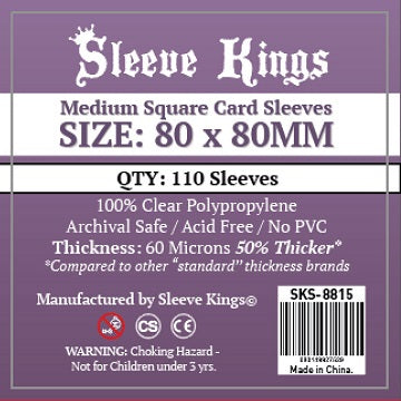Card protector: sleeve king 80mm x 80mm- Pack of 110