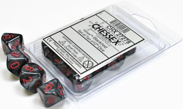 D10 Polyhedric Vortex: Black with red figures (package 10)