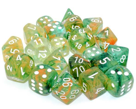 D6 Nebula : Printemps avec chiffres blancs (Paquet de 12)