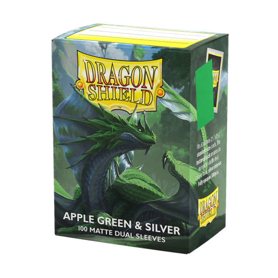 Protecteurs de cartes: Dragon Shield 100ct - Vert Pomme et Argent (Dual Matte)