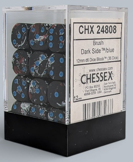Chessex: Pack de 36 mini dés 6 - Brush Dark Side Blue