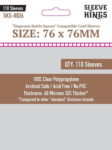 Card Protector: Sleeve King "Hogwarts Battle Square" 76mm x 76mm- Pack of 110
