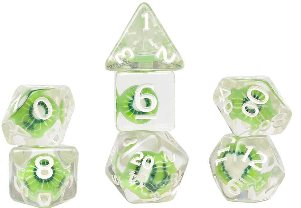 Ensemble 7 Dés Polyédriques Fruit Slice: Kiwi