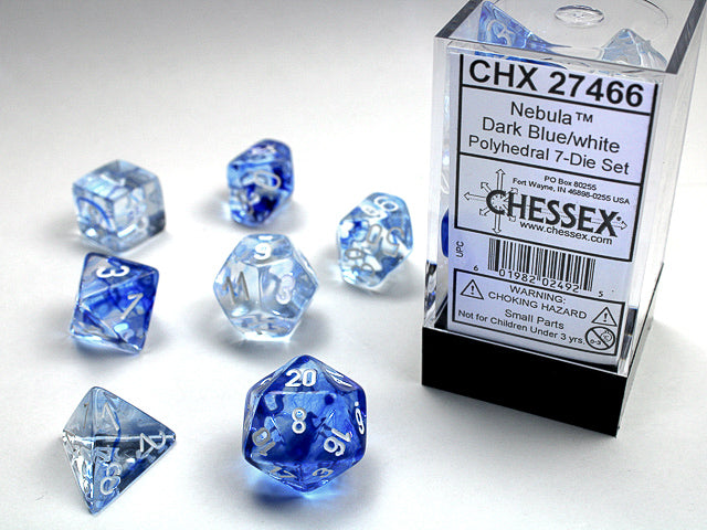 Nebula 7-Die Set: Dark Blue and White