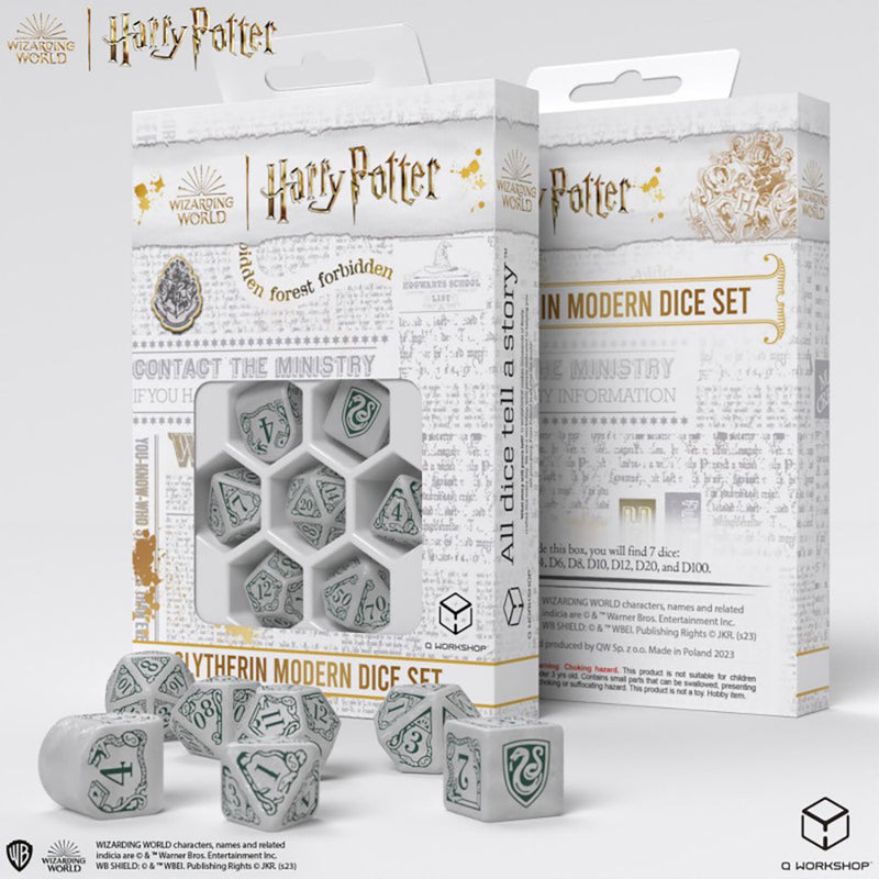 Harry Potter Slytherin Modern Dice - White (set of 7 dice)