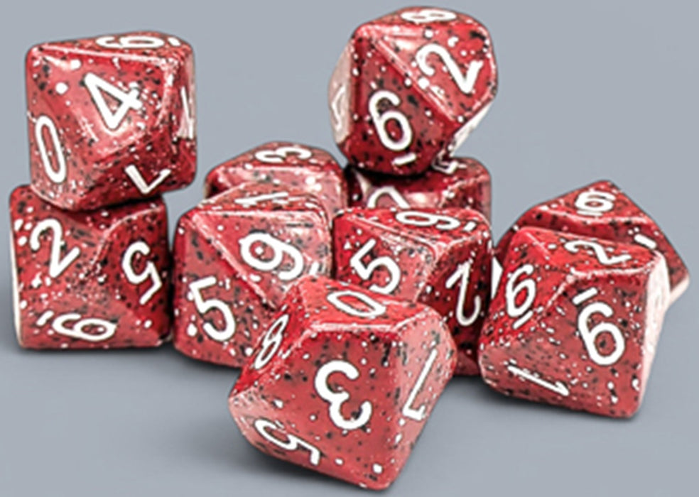 Speckled: Set de 10 dés de 10 - Lava Stone