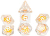 Ensemble 7 Dés Polyédriques Fruit Slice: Orange