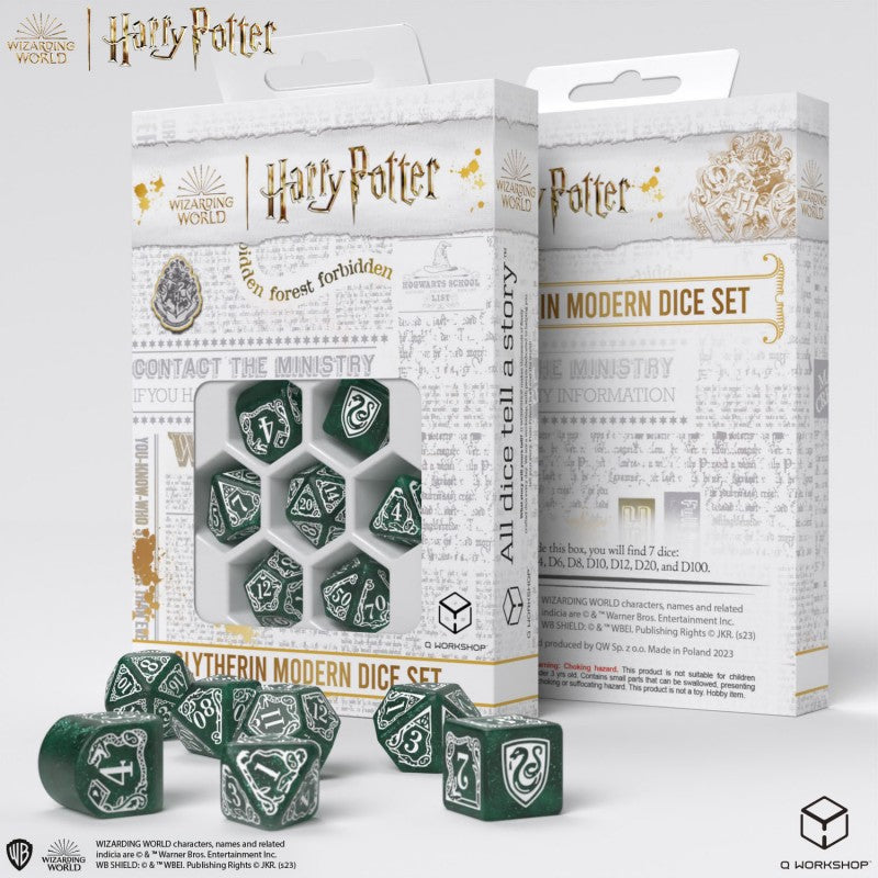 Harry Potter Slytherin Modern Dice - Green (set of 7 dice)