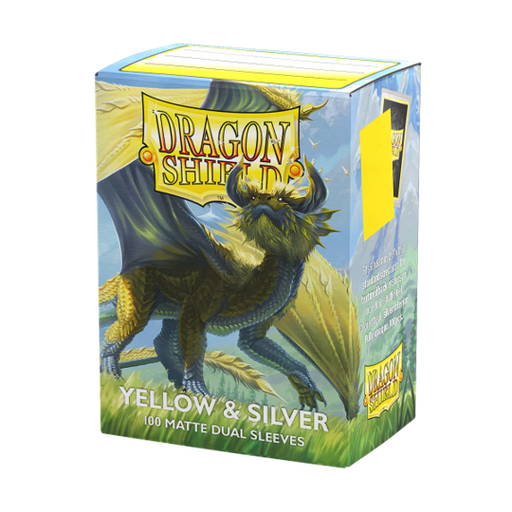 Protecteurs de cartes: Dragon Shield 100ct - Jaune et Argent (Dual Matte)
