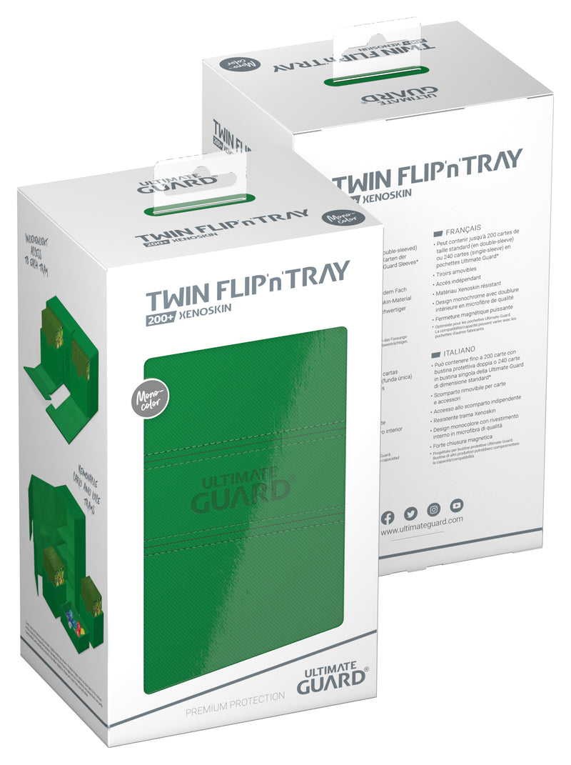 Ultimate Guard: Deck Case Twin Flip and Tray 200+ - Vert