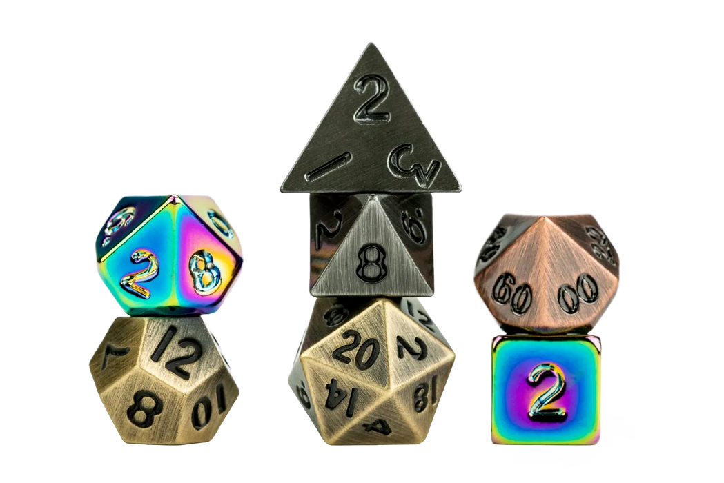 Ensemble 7 dés polyédriques - Mystery Misfit Mini Metal
