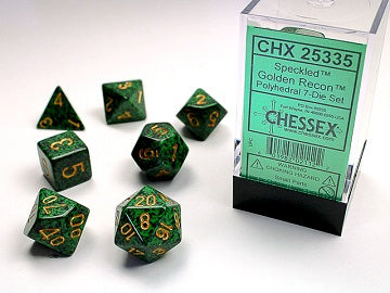 Ensemble 7 Dés Polyédriques Tachetés : Reconnaissance Royale