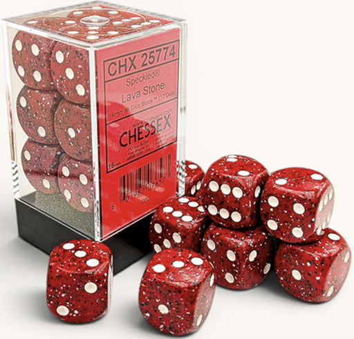 Speckled: Set de 12 dés de 6 - Lava Stone