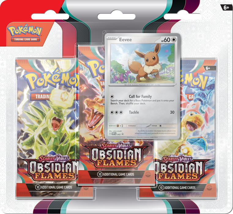 Scarlet & Violet: Obsidian Flames - 3PK Blister - Eevee (anglais)