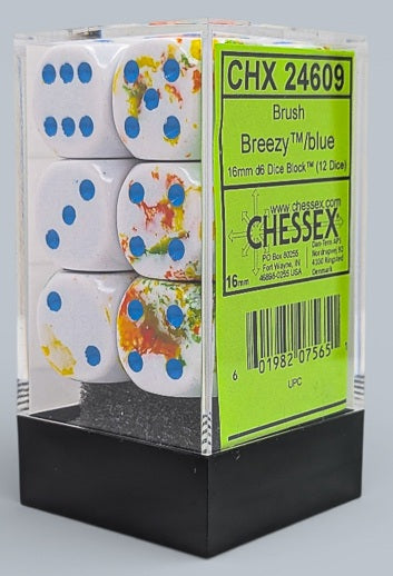 Chessex: Pack de 12 dés 6 - Brush Breezy Blue