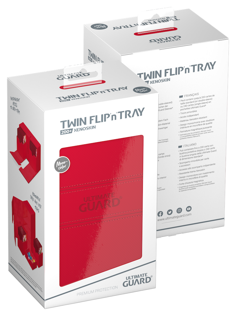 Ultimate Guard: Deck Case Twin Flip and Tray 200+ - Rouge