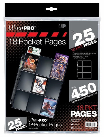 Page of 18 Protective Pockets: Loading from Above - Transparent (Pack of 25)