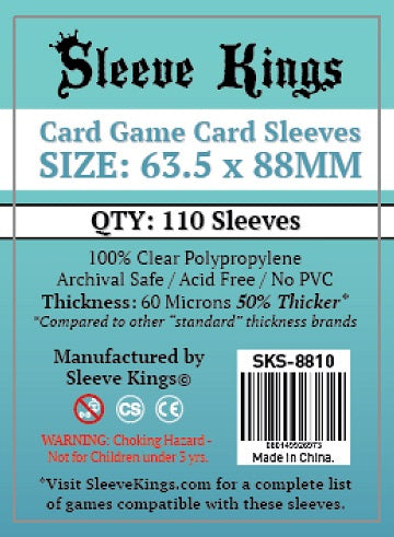 Protecteurs de cartes: Sleeve Kings 63.5mm x 88mm - Paquet de 110